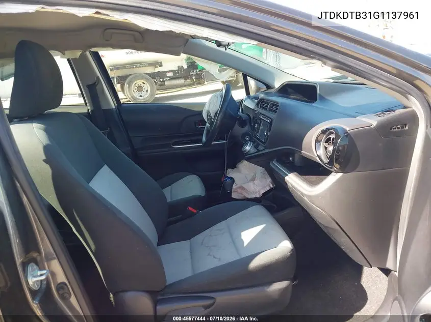 2016 Toyota Prius C Two VIN: JTDKDTB31G1137961 Lot: 45577444