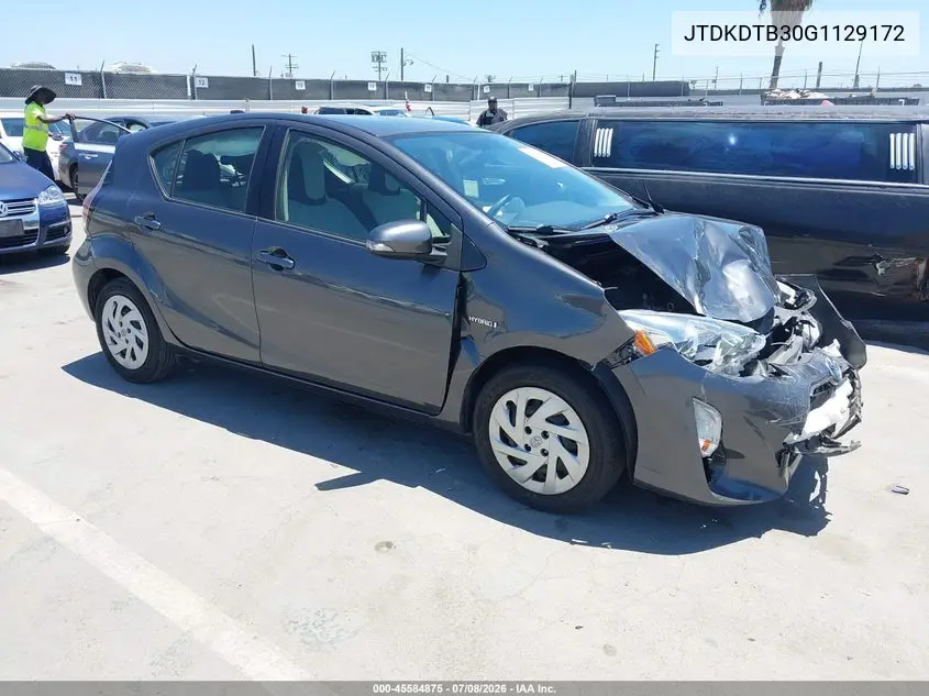 2016 Toyota Prius C One VIN: JTDKDTB30G1129172 Lot: 45584875