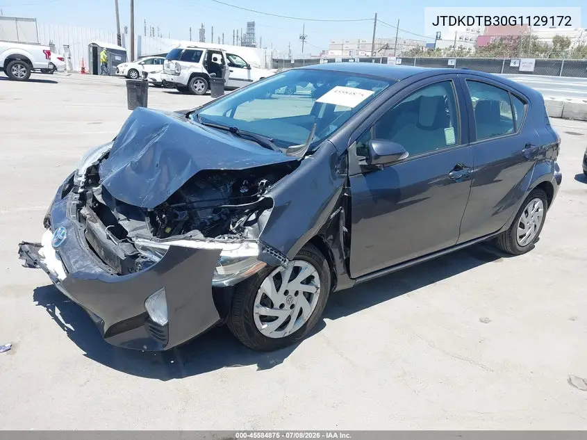 2016 Toyota Prius C One VIN: JTDKDTB30G1129172 Lot: 45584875