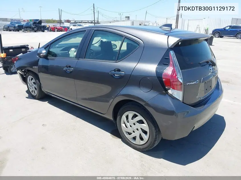 2016 Toyota Prius C One VIN: JTDKDTB30G1129172 Lot: 45584875