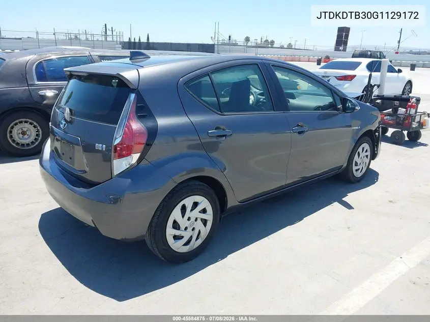 2016 Toyota Prius C One VIN: JTDKDTB30G1129172 Lot: 45584875