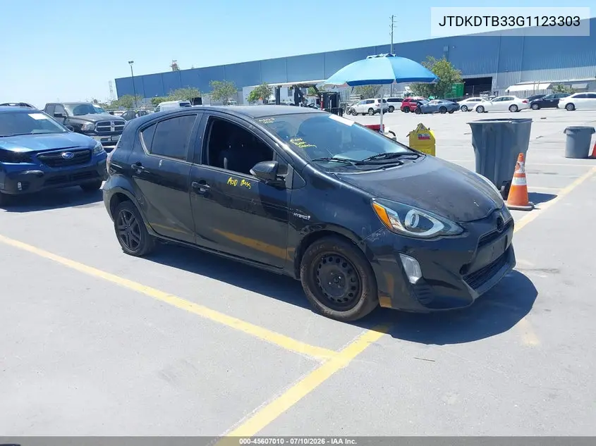 2016 Toyota Prius C Two VIN: JTDKDTB33G1123303 Lot: 45607010