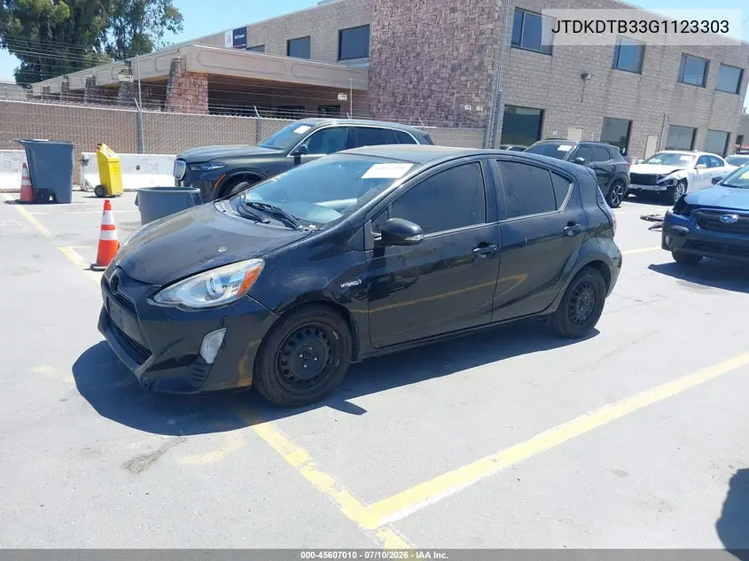 2016 Toyota Prius C Two VIN: JTDKDTB33G1123303 Lot: 45607010
