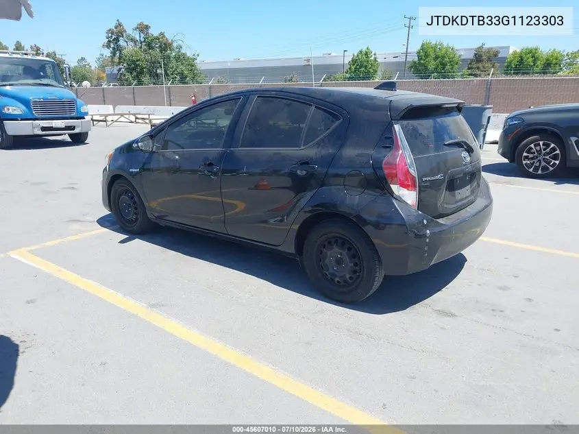 2016 Toyota Prius C Two VIN: JTDKDTB33G1123303 Lot: 45607010