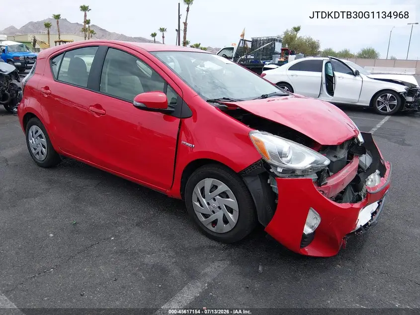 2016 Toyota Prius C One VIN: JTDKDTB30G1134968 Lot: 45617154