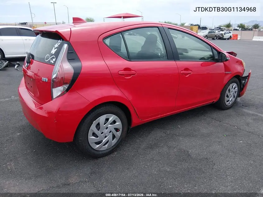 2016 Toyota Prius C One VIN: JTDKDTB30G1134968 Lot: 45617154