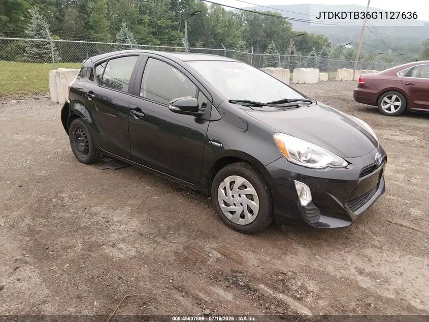 2016 Toyota Prius C Three VIN: JTDKDTB36G1127636 Lot: 45637899