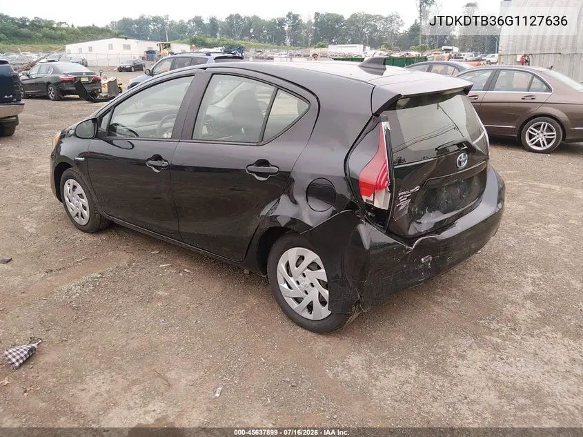 2016 Toyota Prius C Three VIN: JTDKDTB36G1127636 Lot: 45637899