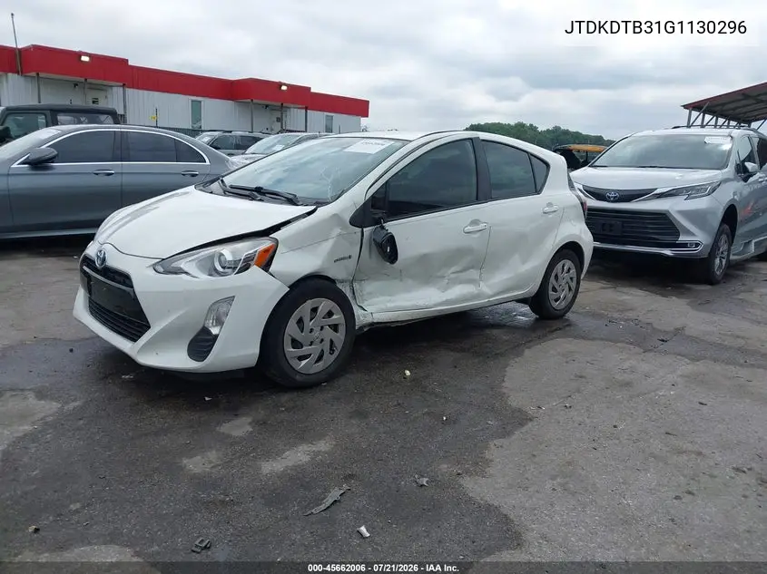 2016 Toyota Prius C Three VIN: JTDKDTB31G1130296 Lot: 45662006