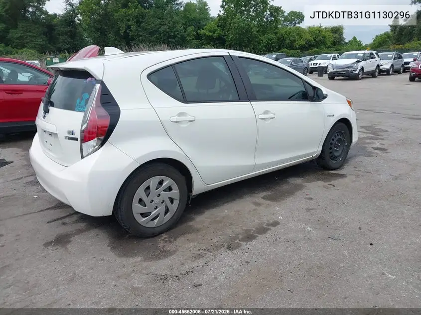 2016 Toyota Prius C Three VIN: JTDKDTB31G1130296 Lot: 45662006