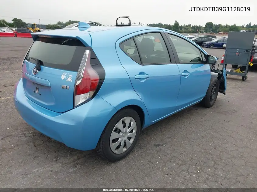 2016 Toyota Prius C Two VIN: JTDKDTB39G1128019 Lot: 45664985