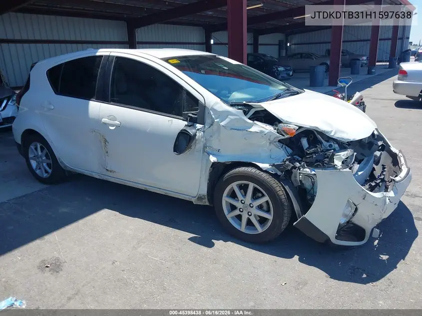 2017 Toyota Prius C One VIN: JTDKDTB31H1597638 Lot: 45398438