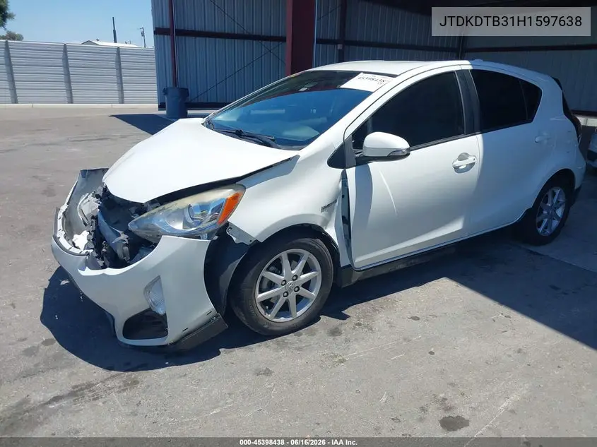 2017 Toyota Prius C One VIN: JTDKDTB31H1597638 Lot: 45398438