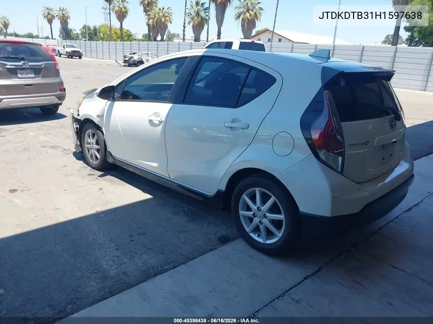 2017 Toyota Prius C One VIN: JTDKDTB31H1597638 Lot: 45398438
