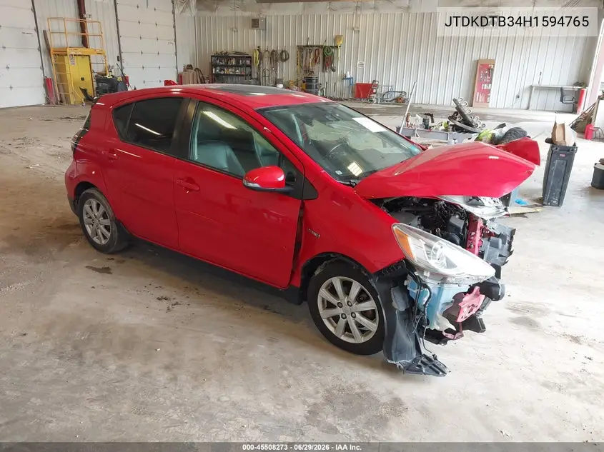 2017 Toyota Prius C Technology VIN: JTDKDTB34H1594765 Lot: 45508273