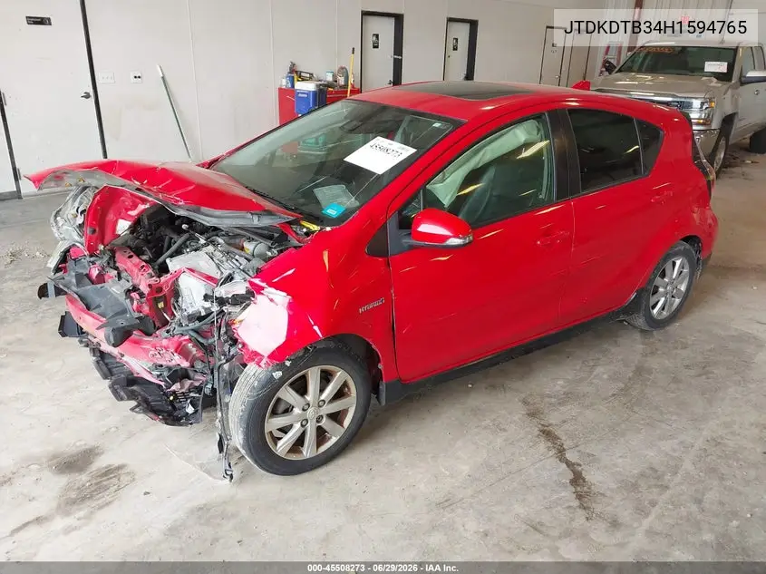 2017 Toyota Prius C Technology VIN: JTDKDTB34H1594765 Lot: 45508273