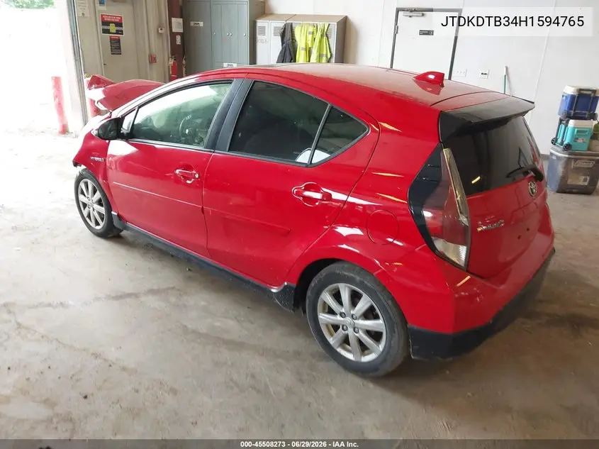 2017 Toyota Prius C Technology VIN: JTDKDTB34H1594765 Lot: 45508273