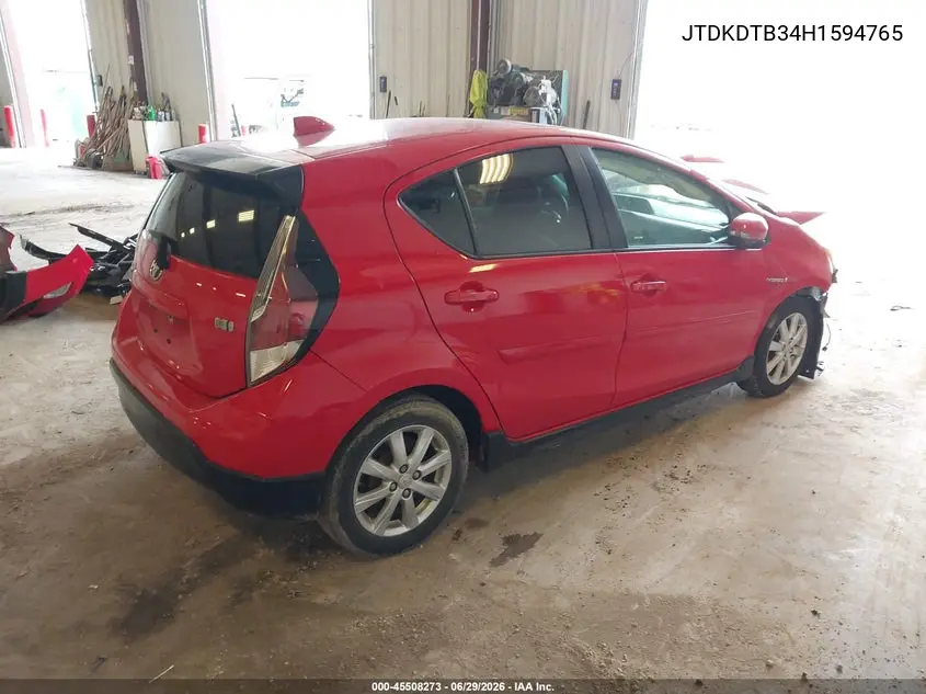 2017 Toyota Prius C Technology VIN: JTDKDTB34H1594765 Lot: 45508273