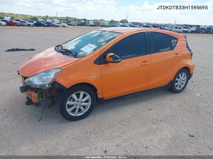 2017 Toyota Prius C Two VIN: JTDKDTB33H1595695 Lot: 45564966