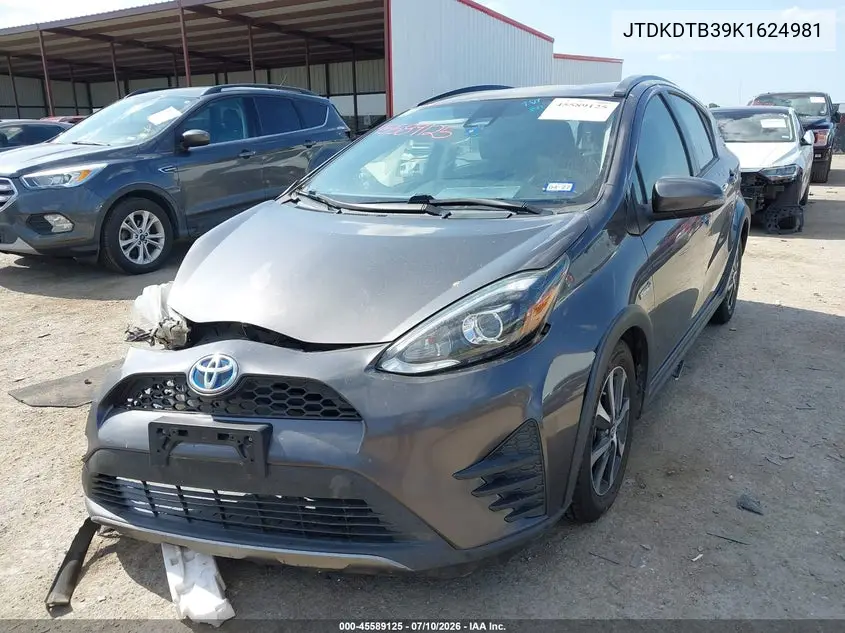 2019 Toyota Prius C L VIN: JTDKDTB39K1624981 Lot: 45589125