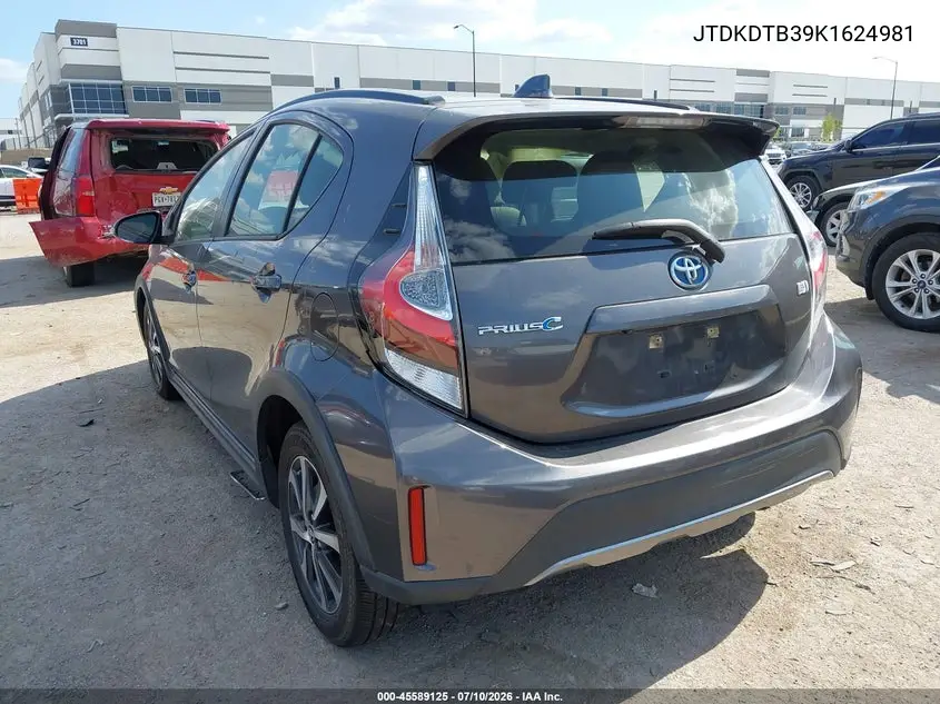 2019 Toyota Prius C L VIN: JTDKDTB39K1624981 Lot: 45589125