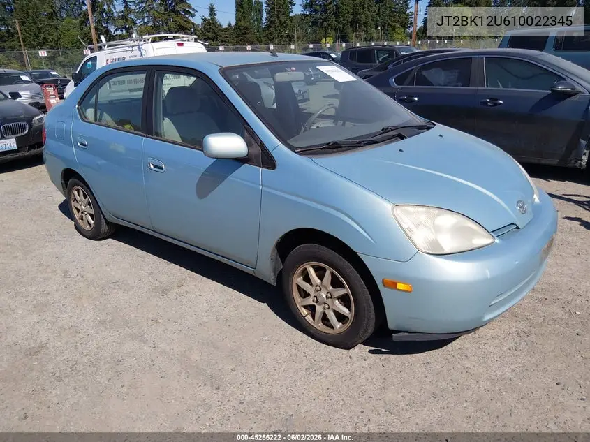 2001 Toyota Prius VIN: JT2BK12U610022345 Lot: 45266222
