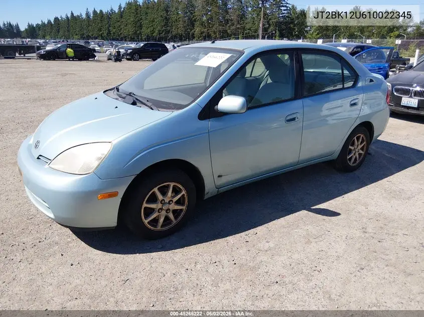 2001 Toyota Prius VIN: JT2BK12U610022345 Lot: 45266222