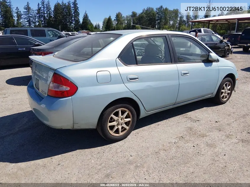 2001 Toyota Prius VIN: JT2BK12U610022345 Lot: 45266222
