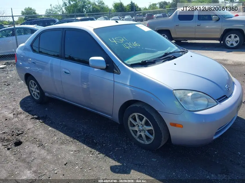 2002 Toyota Prius VIN: JT2BK12U820061360 Lot: 45214746