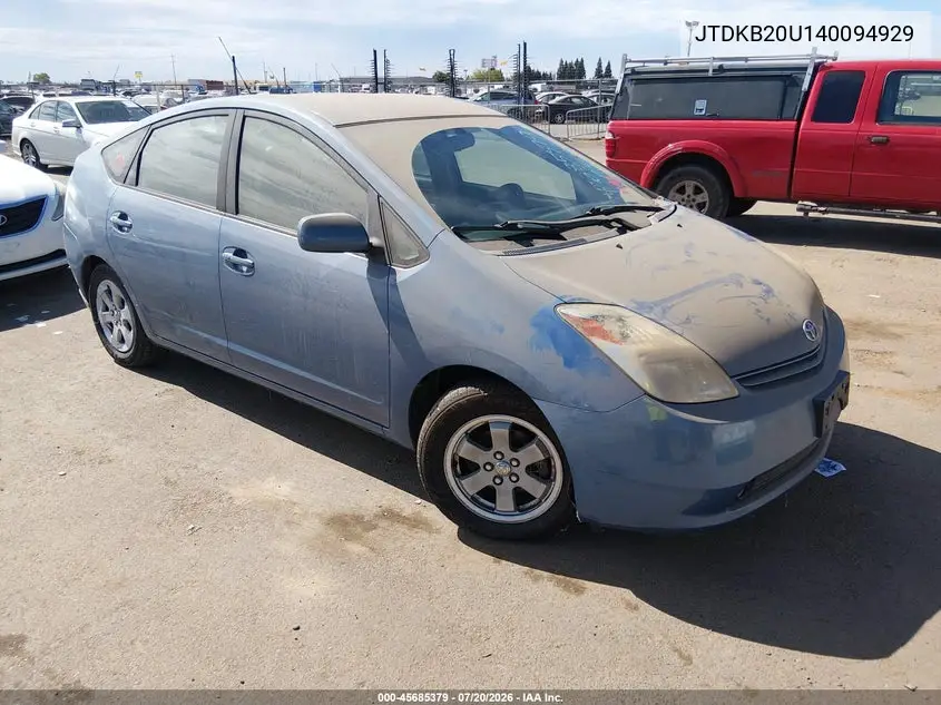 2004 Toyota Prius VIN: JTDKB20U140094929 Lot: 45685379