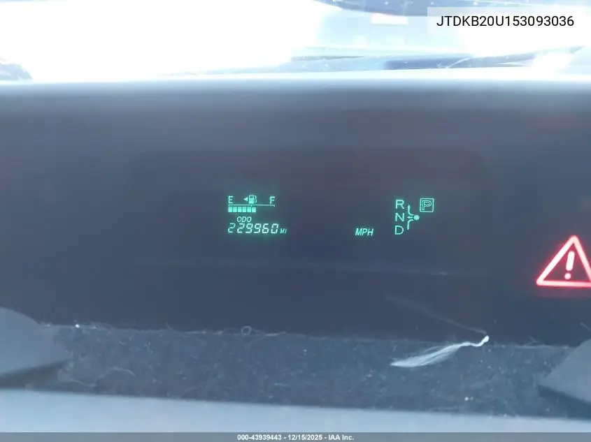 JTDKB20U153093036 2005 Toyota Prius