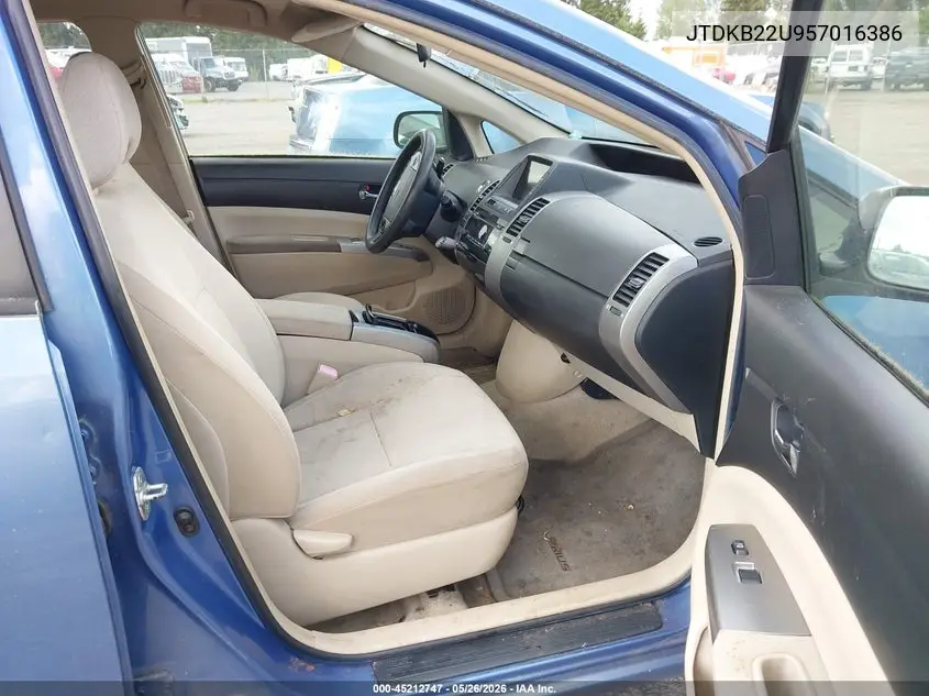 2005 Toyota Prius VIN: JTDKB22U957016386 Lot: 45212747