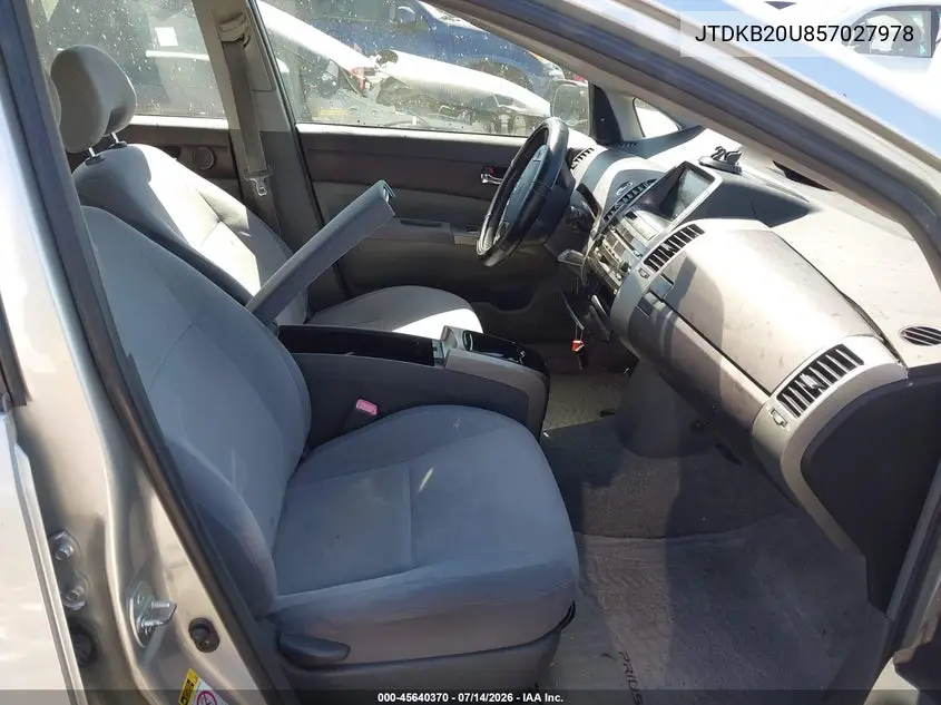 2005 Toyota Prius VIN: JTDKB20U857027978 Lot: 45640370