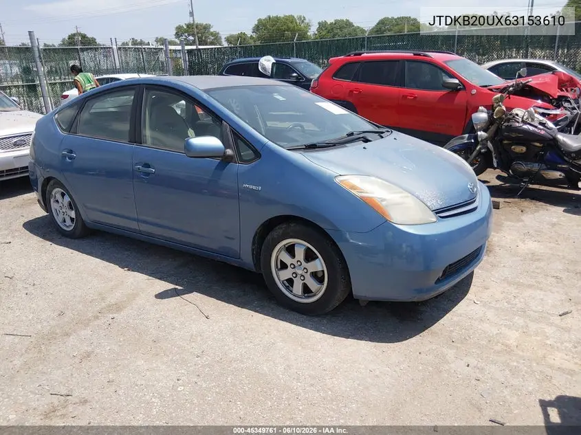 2006 Toyota Prius VIN: JTDKB20UX63153610 Lot: 45349761