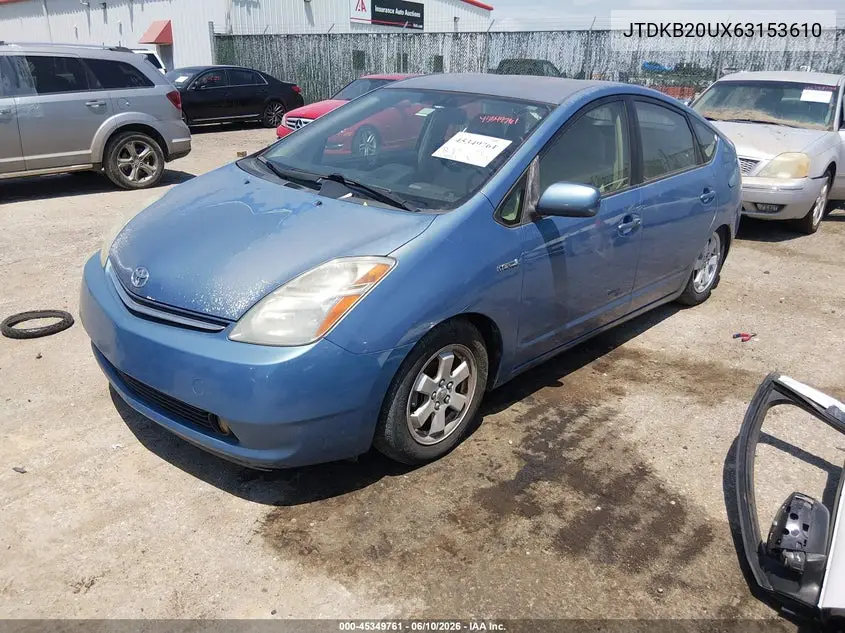2006 Toyota Prius VIN: JTDKB20UX63153610 Lot: 45349761