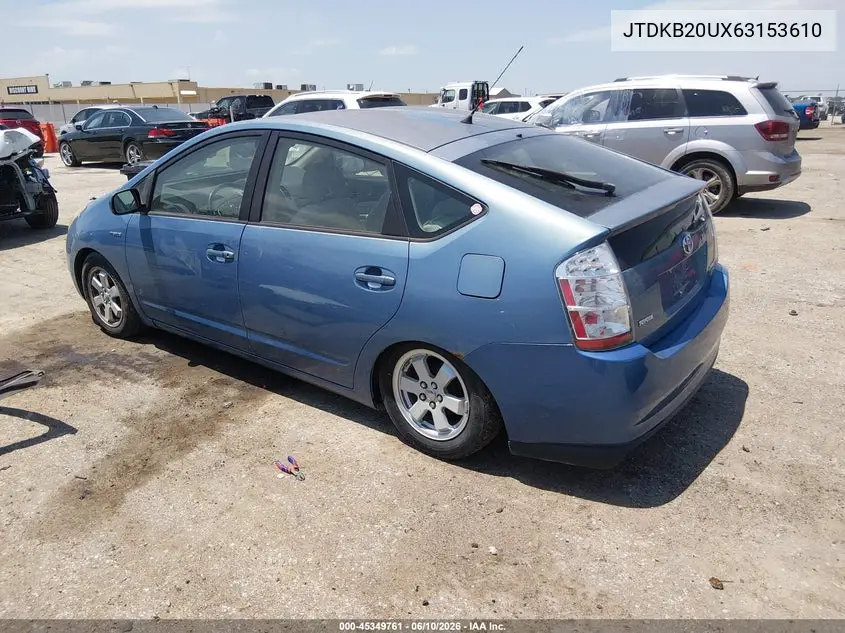 2006 Toyota Prius VIN: JTDKB20UX63153610 Lot: 45349761