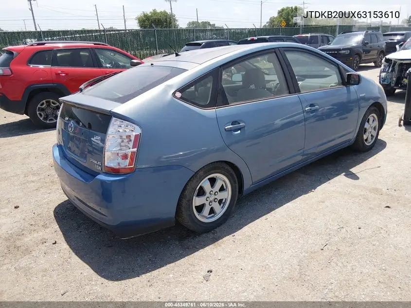 2006 Toyota Prius VIN: JTDKB20UX63153610 Lot: 45349761