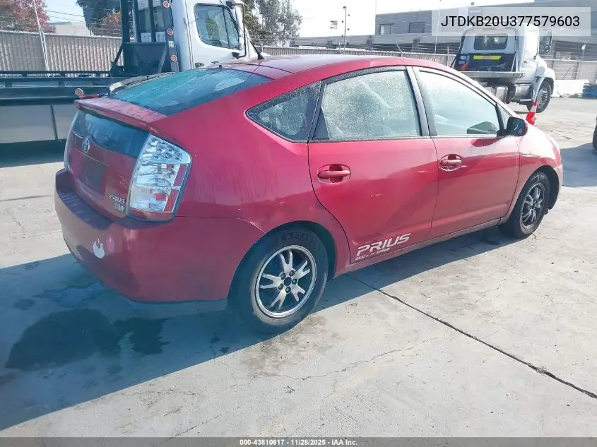 JTDKB20U377579603 2007 Toyota Prius