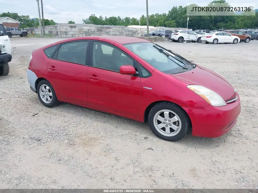2007 Toyota Prius VIN: JTDKB20U873263136 Lot: 45323723