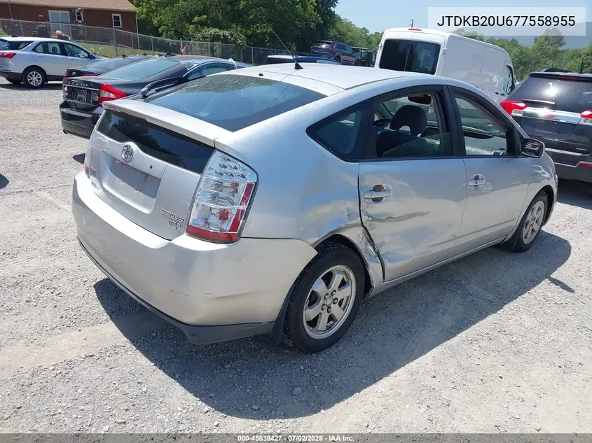 2007 Toyota Prius VIN: JTDKB20U677558955 Lot: 45538427