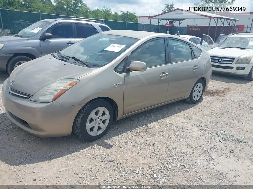 2007 Toyota Prius VIN: JTDKB20U577669349 Lot: 45622541