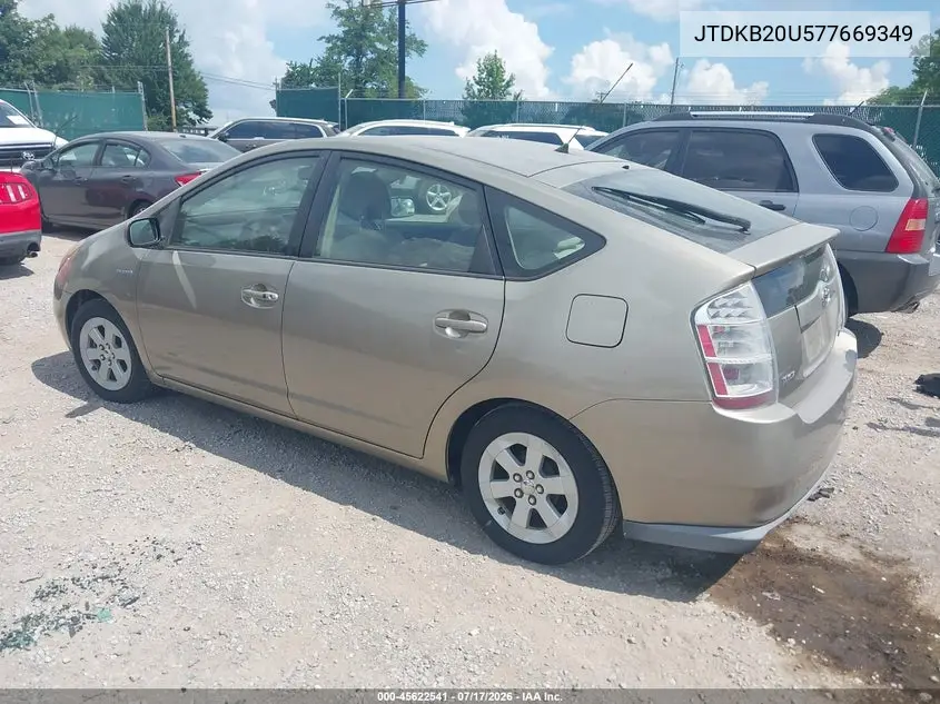 2007 Toyota Prius VIN: JTDKB20U577669349 Lot: 45622541