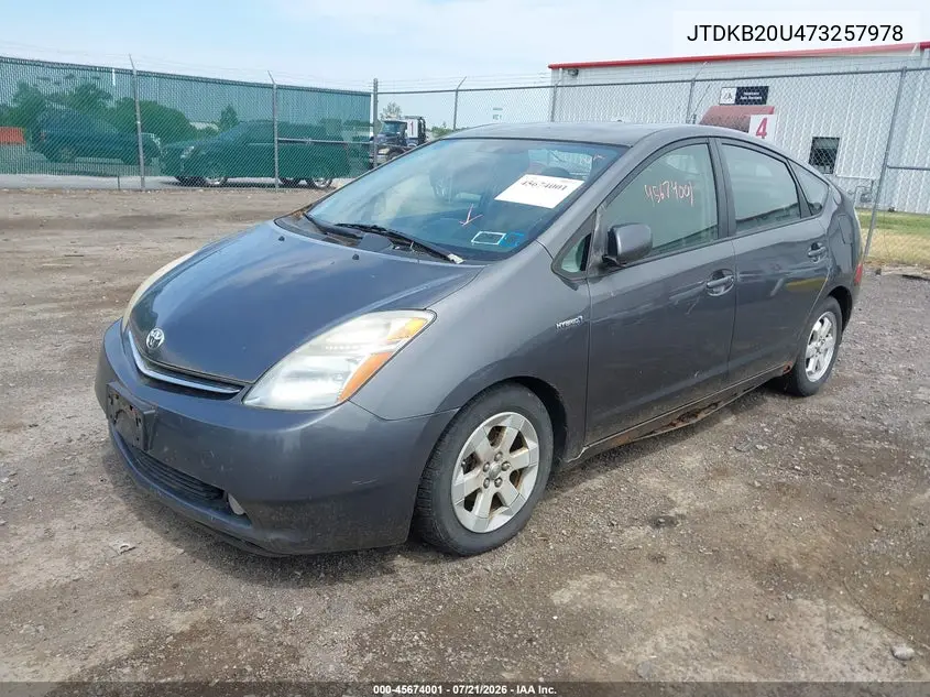 2007 Toyota Prius VIN: JTDKB20U473257978 Lot: 45674001
