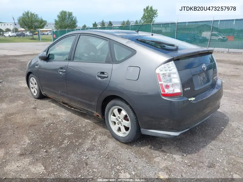 2007 Toyota Prius VIN: JTDKB20U473257978 Lot: 45674001