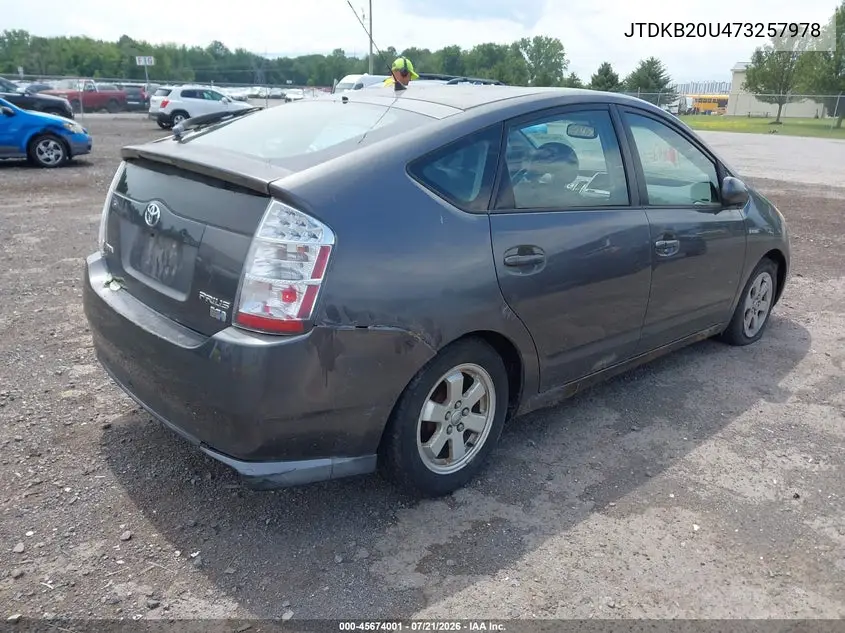 2007 Toyota Prius VIN: JTDKB20U473257978 Lot: 45674001