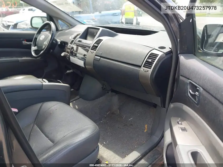 2007 Toyota Prius VIN: JTDKB20U473257978 Lot: 45674001