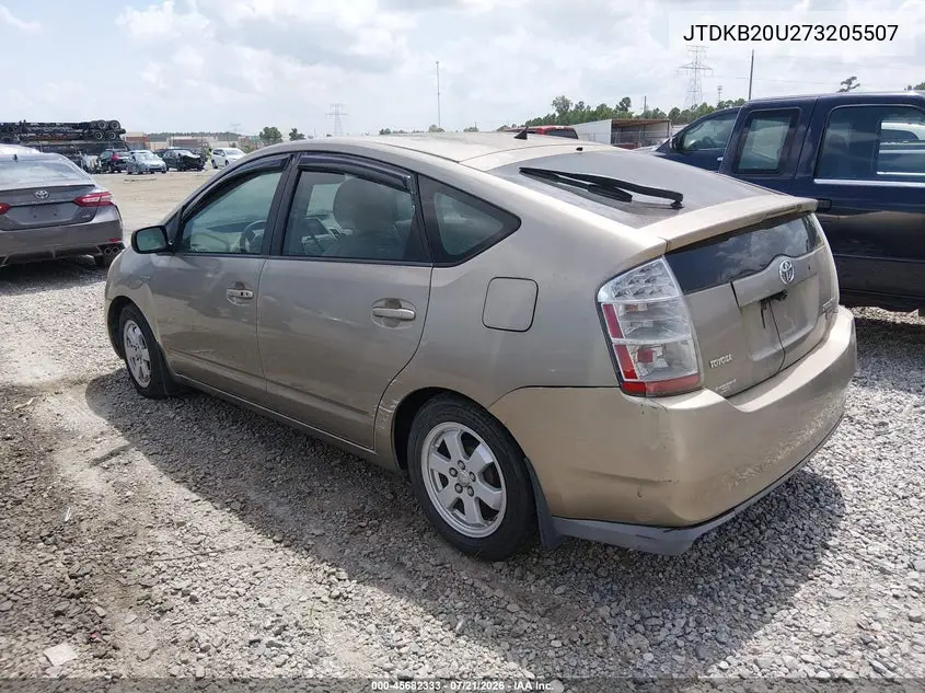 2007 Toyota Prius VIN: JTDKB20U273205507 Lot: 45682333