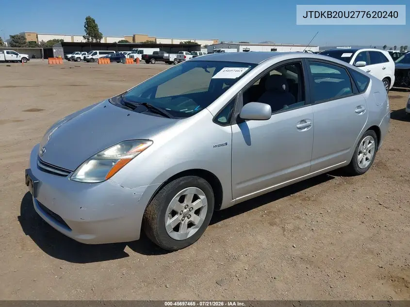 2007 Toyota Prius VIN: JTDKB20U277620240 Lot: 45697465