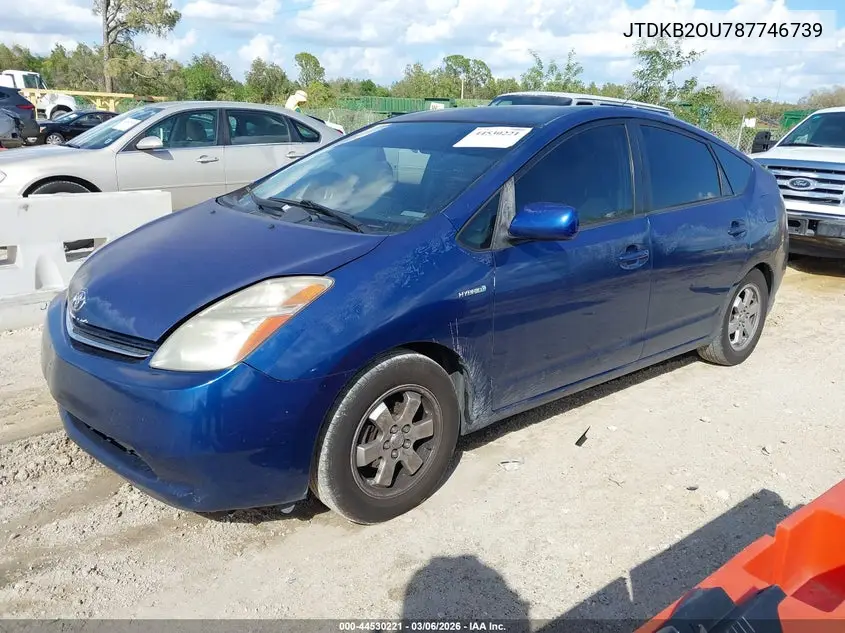 JTDKB2OU787746739 2008 Toyota Prius