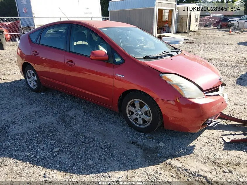 JTDKB20U283451894 2008 Toyota Prius